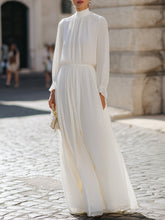 MadeJean Pleated High-Neck Maxi Dress with Graceful Flow