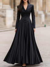 MadeJean Long-Sleeve Maxi Dress with Sculpted Waist Design